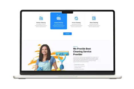 landing page for cleaning business