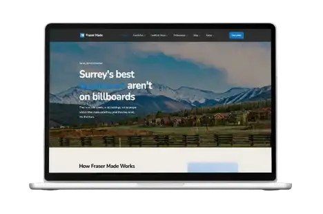 landing page for fraser made local business directory